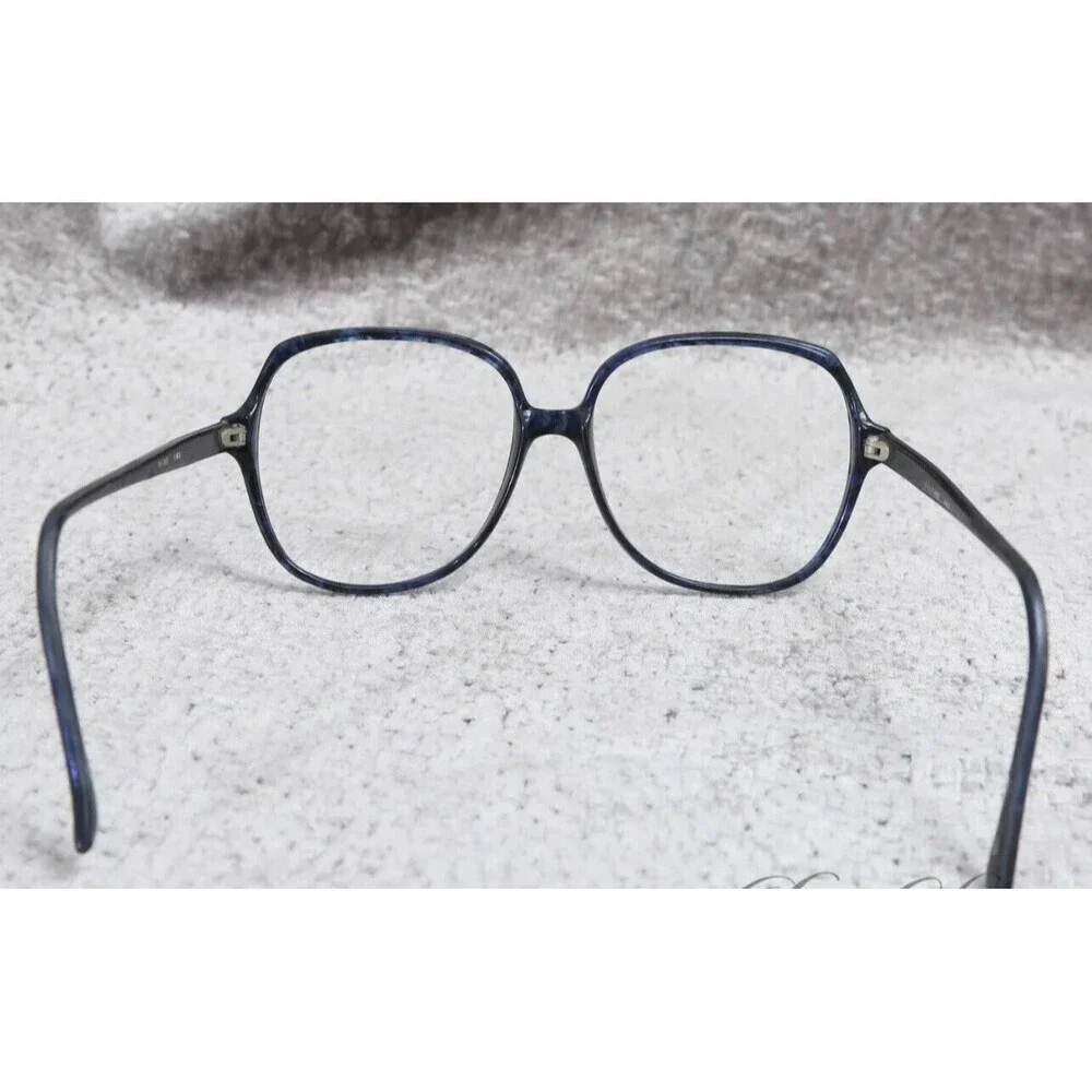 Essence 483 1980s Large Lapis Mottled Blue Glasses Frames Blue 145 No Lenses VTG